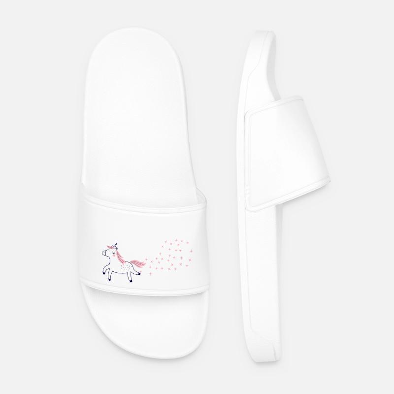 Glitzer-Pupsendes Einhorn - Männer Badelatschen - Weiß