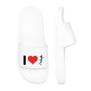 I love Skating - Figure Skationg Design - Men’s Pool Sliders - white - Front