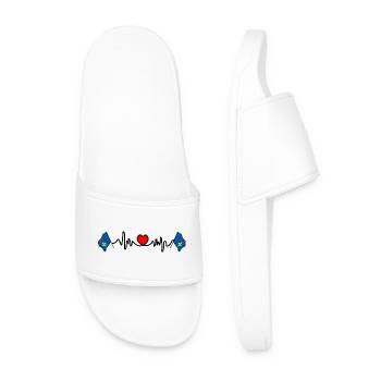 Design – Provence Flag with Heartbeat - Men’s Pool Sliders - white - Front