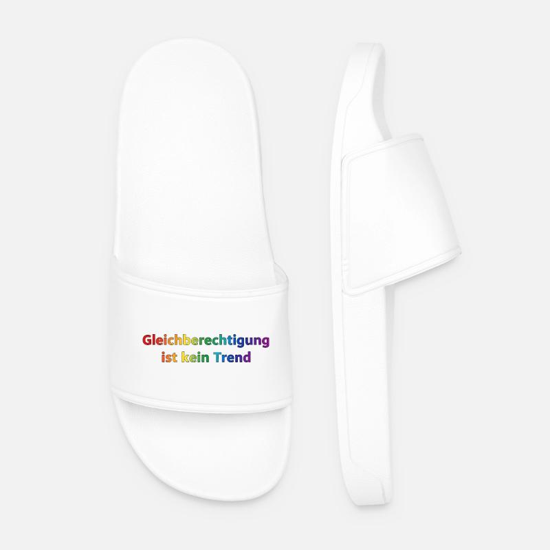 Equality is not a trend rainbow - Men’s Pool Sliders - white
