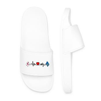 Suffolk & England Heartbeat - Men’s Pool Sliders - white - Front
