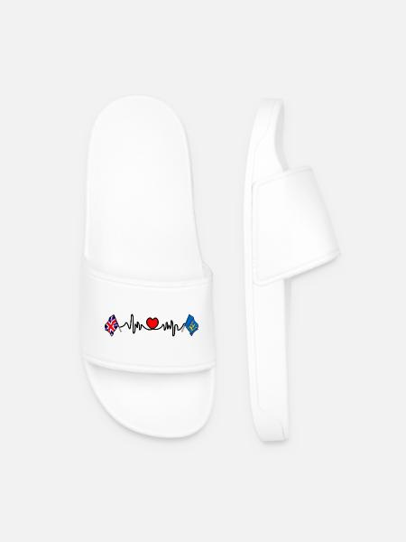 Suffolk & Great Britain Heartbeat - Men’s Pool Sliders - white