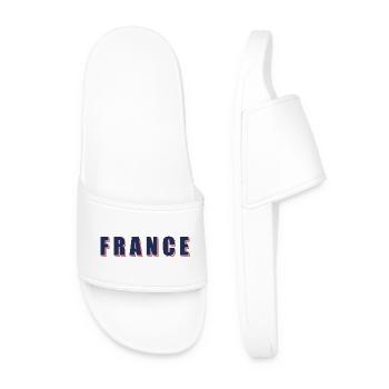 French retro typography – France design - Men’s Pool Sliders - white - Front