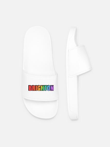 Brighton UK LGBTQ Rainbow Gay Pride - Männer Badelatschen - Weiß