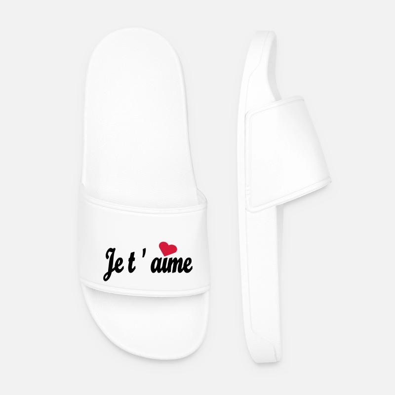 Je t 'aime - Men’s Pool Sliders - white