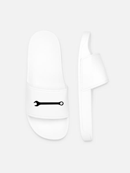 wrench tool profession - Men’s Pool Sliders - white