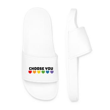 Les cœurs arc-en-ciel vous choisissent noir - Claquettes Homme - blanc - Devant
