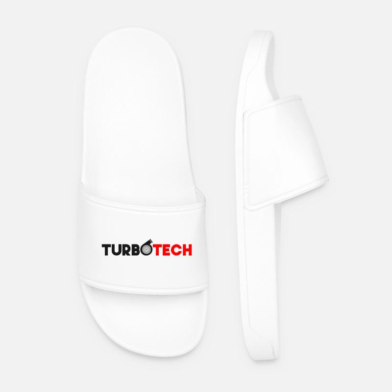 Turbotech - Rot & Schwarz Turbo-Lader - Männer Badelatschen - Weiß