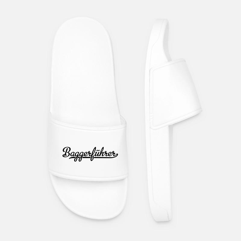 Excavator Driver - Men’s Pool Sliders - white