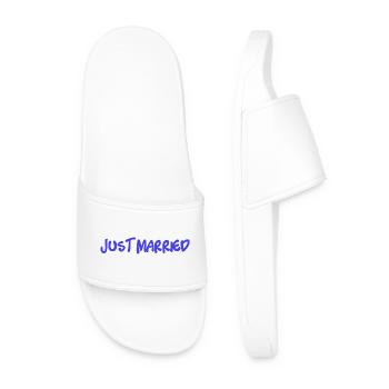 COUPLE. JUST MARRIED. EVJF. SAINT VALENTIN. MARIES - Claquettes Homme - blanc - Devant