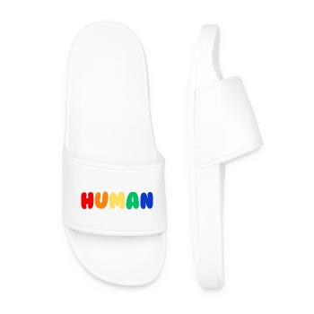 Human Pride - Männer Badelatschen - Weiß - Vorne