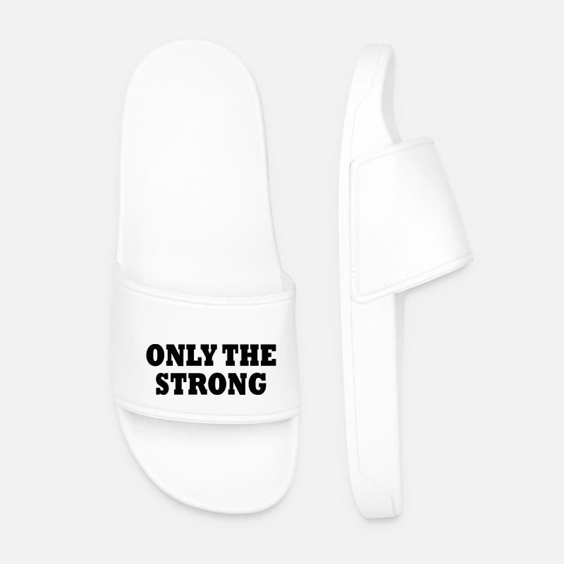 only the strong - Men’s Pool Sliders - white