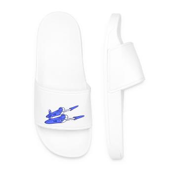2 Military Submarines Shooting Torpedo Missiles Attack - Men’s Pool Sliders - white - Front
