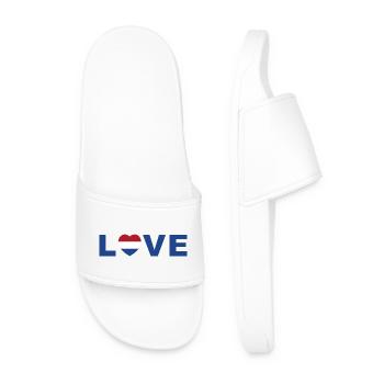 Love Netherlands Heart - Men’s Pool Sliders - white - Front