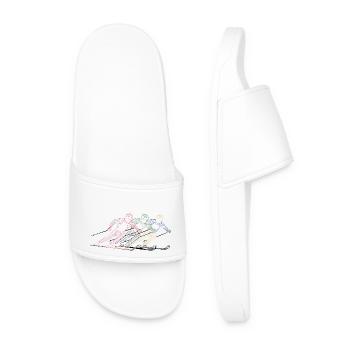 Ski Ski Winter Sports Colorful - Men’s Pool Sliders - white - Front
