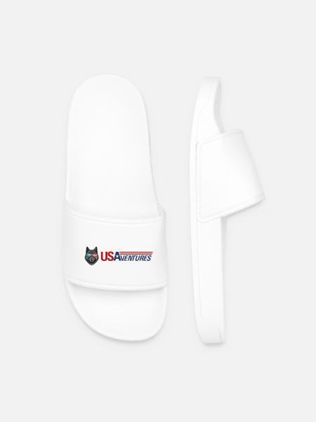 usaventures tête de loup - Claquettes Homme - blanc