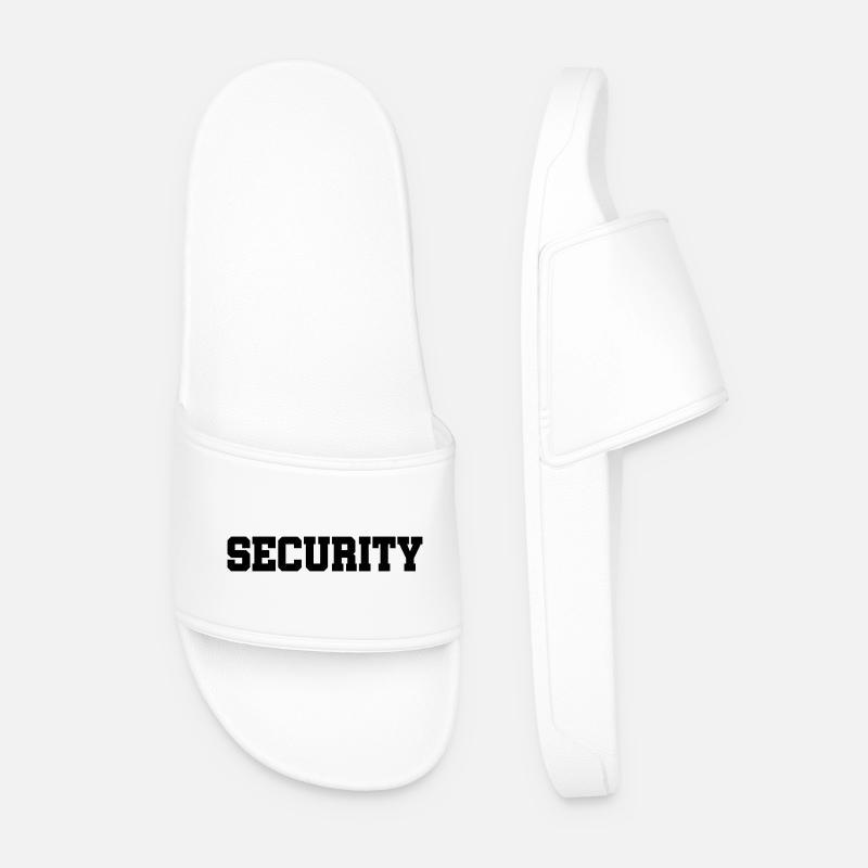 Security - Sicherheitsdienst - Bewachung - Schutz - Männer Badelatschen - Weiß
