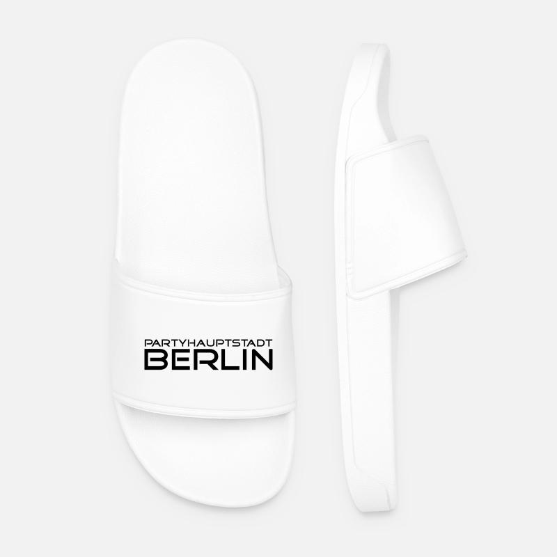 Partyhauptstadt Berlin - Schwarz - Männer Badelatschen - Weiß
