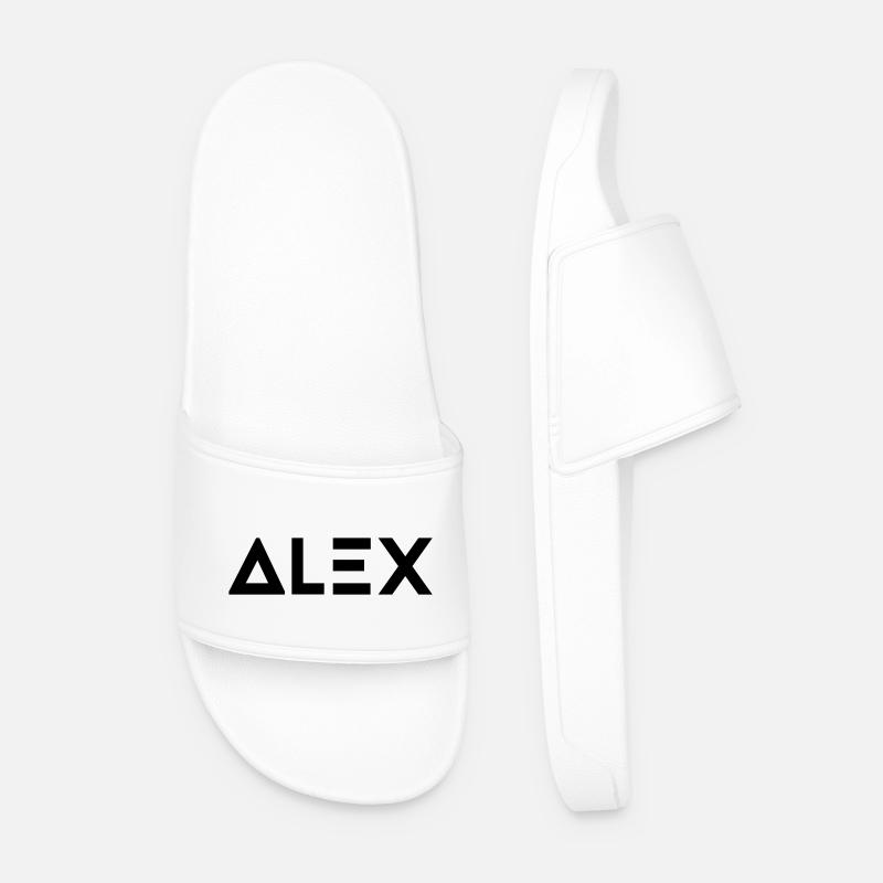 First name Alex - Men’s Pool Sliders - white