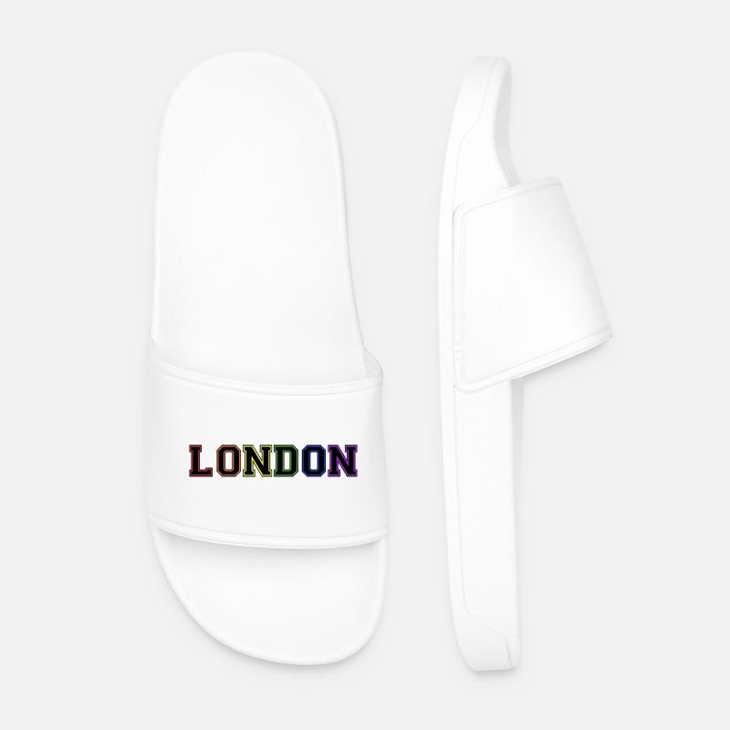 London Varsity Rainbow - Männer Badelatschen - Weiß