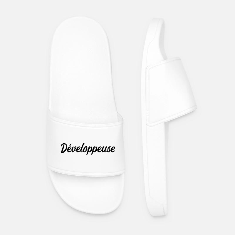 Développeuse Web Code Logiciel Application Tech - Claquettes Homme - blanc