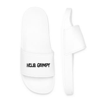 Hello Grumpy Lustiger Minimal Spruch - Männer Badelatschen - Weiß - Vorne