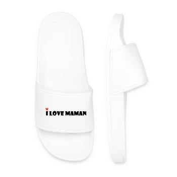 MOM. MOTHER'S DAY. HEART. FEAST. HAPPY BIRTHDAY - Men’s Pool Sliders - white - Front