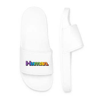 Typographie colorée de la fierté arc-en-ciel humaine - Claquettes Homme - blanc - Devant