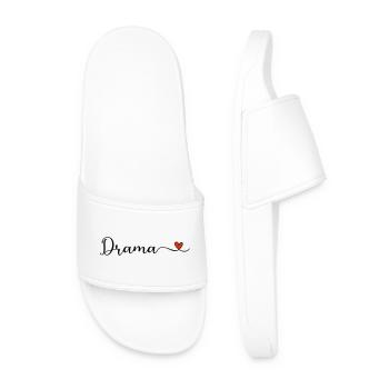 Drame - Lettrage théâtral avec le cœur - Claquettes Homme - blanc - Devant