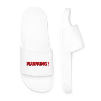 Warning - Modernes Statement Design - Männer Badelatschen - Weiß - Vorne
