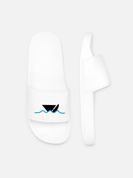distress_boat - Men’s Pool Sliders - white