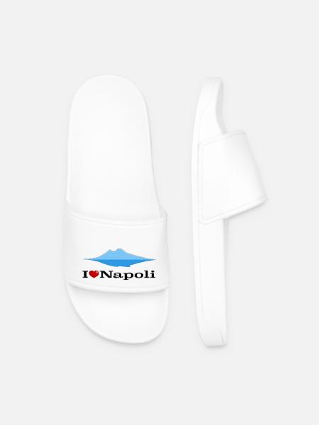 I love Naples and Vesuvius - Men’s Pool Sliders - white