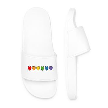 rainbow hearts - Männer Badelatschen - Weiß - Vorne