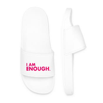 I am enough - Men’s Pool Sliders - white - Front