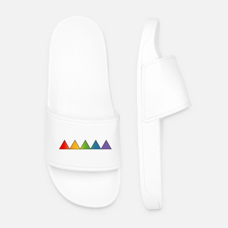 Regenbogen LGBTQ triangles - Männer Badelatschen - Weiß