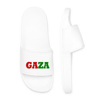 Free Gaza - Men’s Pool Sliders - white - Front