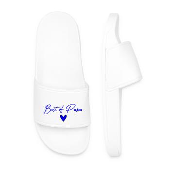 DAD. FATHER'S DAY. HAPPY FATHER'S DAY. HAPPY BIRTHDAY. - Men’s Pool Sliders - white - Front