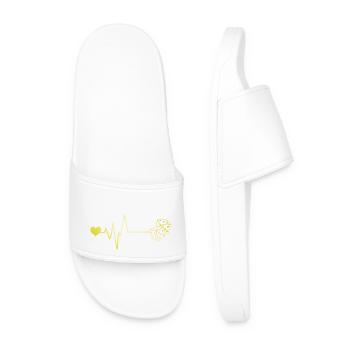 Dice Casino Pulse Heart Love - Men’s Pool Sliders - white - Front