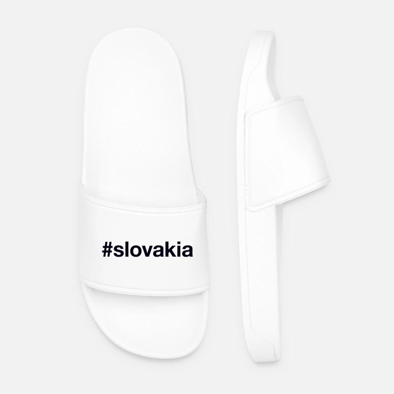 SLOVAKIA Hashtag Slowakei - Männer Badelatschen - Weiß