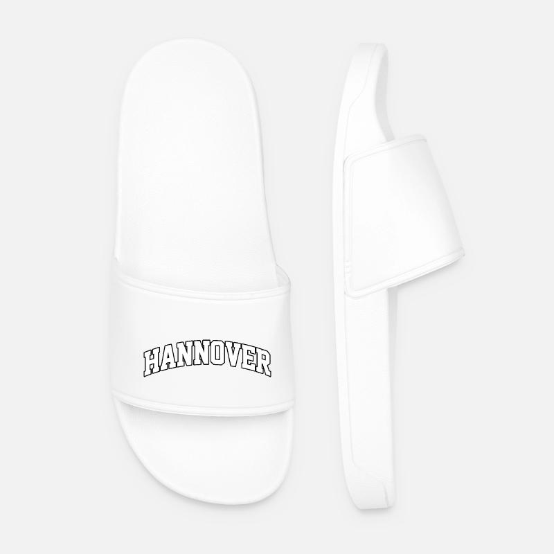 Hannover logo: Dynamic collegiate design - Men’s Pool Sliders - white