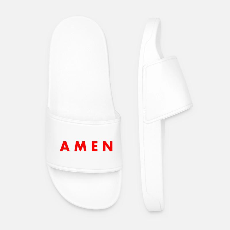 Amen - Männer Badelatschen - Weiß