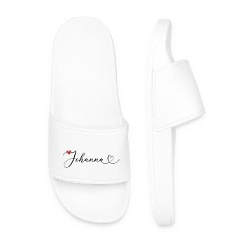 Johanna Nom Prénom Calligraphie coeur - Claquettes Homme - blanc - Devant