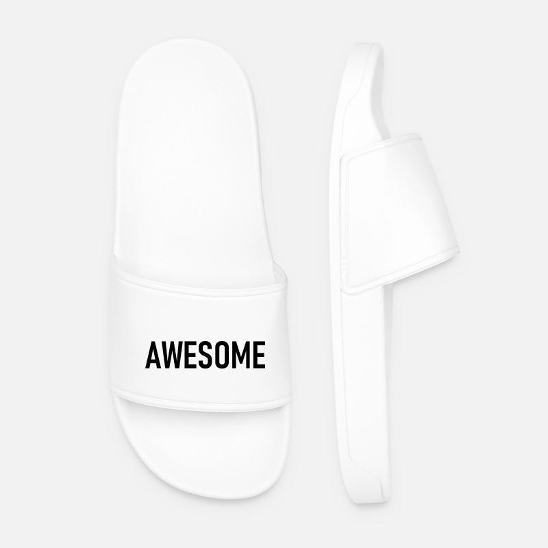 awesome - I'm awesome - impressive - Men’s Pool Sliders - white