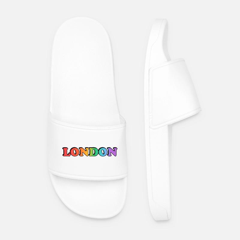 London LGBTQ Rainbow - Männer Badelatschen - Weiß