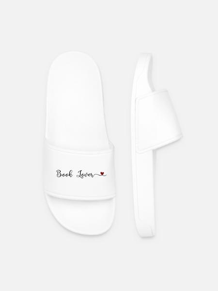 Book Lover - Men’s Pool Sliders - white