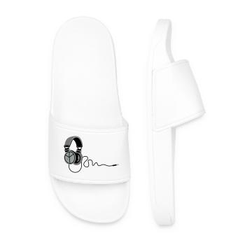 peace_headphones - Men’s Pool Sliders - white - Front