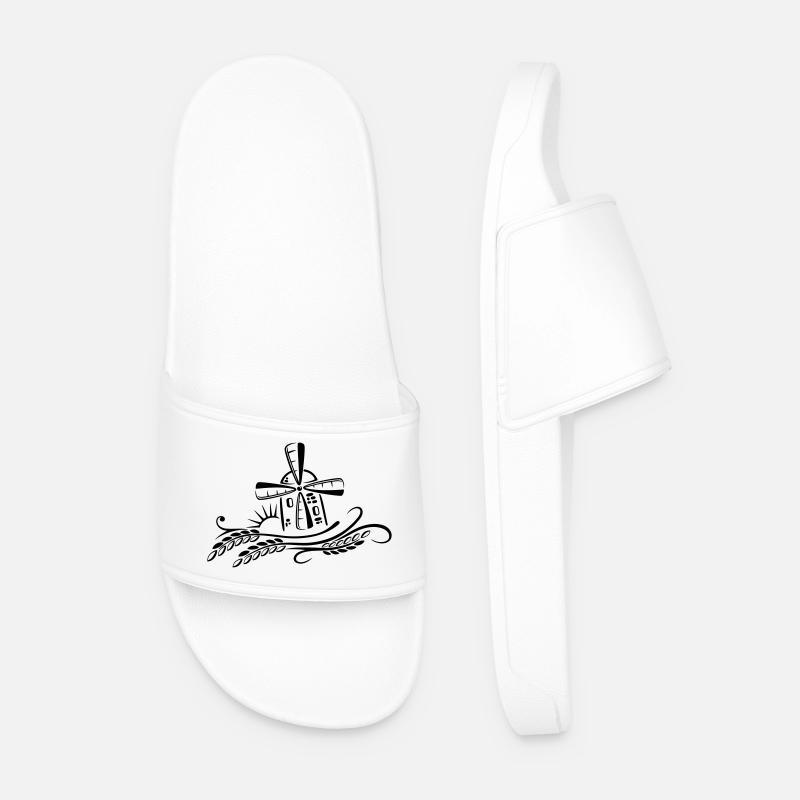 Moulin à vent avec grain et soleil. - Claquettes Homme - blanc
