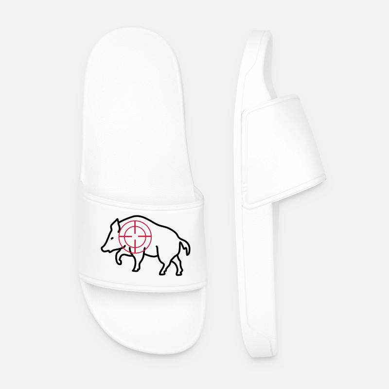 wild boar - Men’s Pool Sliders - white