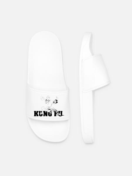 shaolin kungfu master fighter symbol - Men’s Pool Sliders - white