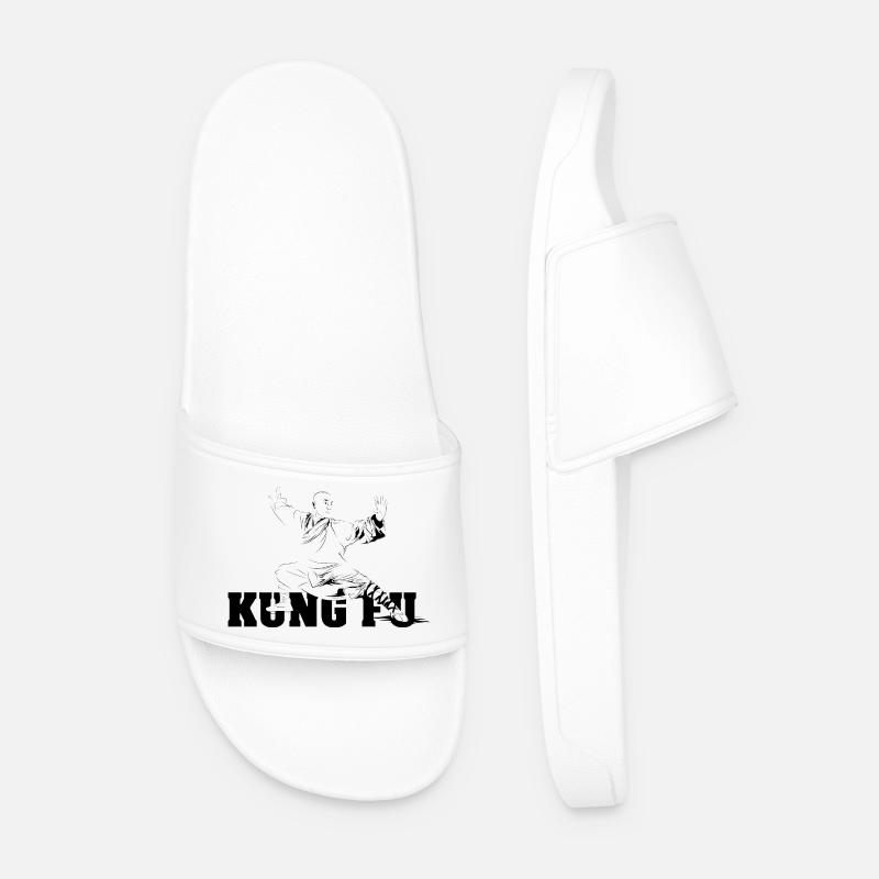 shaolin kungfu master fighter Symbol - Männer Badelatschen - Weiß